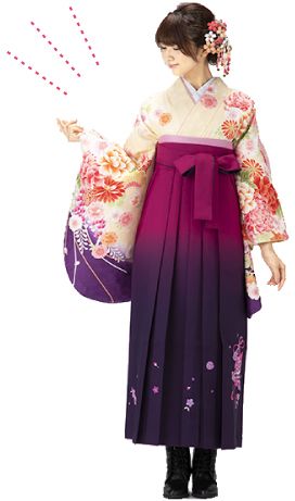 古典的で美しい正統派 卒業式袴・二尺袖レンタル イメージ